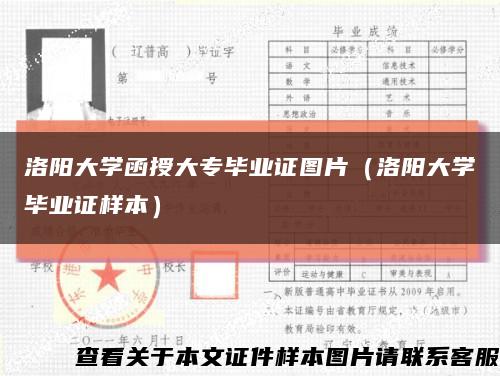洛陽大學函授大專畢業證圖片（洛陽大學畢業證樣本）縮略圖
