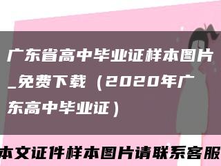 廣東省高中畢業證樣本圖片_免費下載（2020年廣東高中畢業證）縮略圖