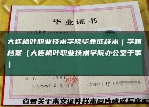 大連楓葉職業技術學院畢業證樣本｜學籍檔案（大連楓葉職業技術學院辦公室干事）縮略圖