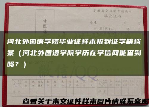 河北外國語學院畢業證樣本報到證學籍檔案（河北外國語學院學歷在學信網能查到嗎？）縮略圖