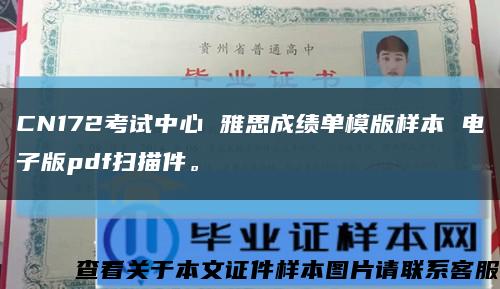 CN172考試中心 雅思成績單模版樣本 電子版pdf掃描件?？s略圖