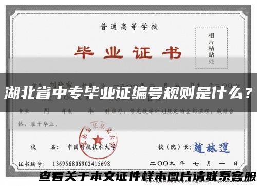 湖北省中專畢業證編號規則是什么？縮略圖