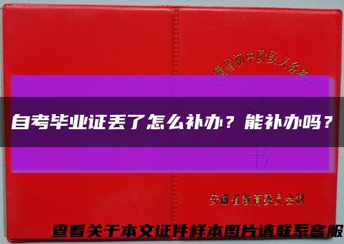 自考畢業證丟了怎么補辦？能補辦嗎？縮略圖