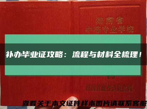 補辦畢業證攻略：流程與材料全梳理！縮略圖