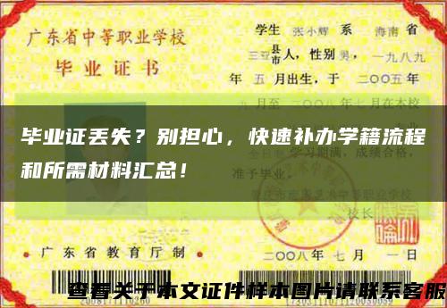 畢業證丟失？別擔心，快速補辦學籍流程和所需材料匯總！縮略圖