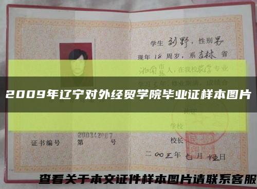 2009年遼寧對外經貿學院畢業證樣本圖片縮略圖
