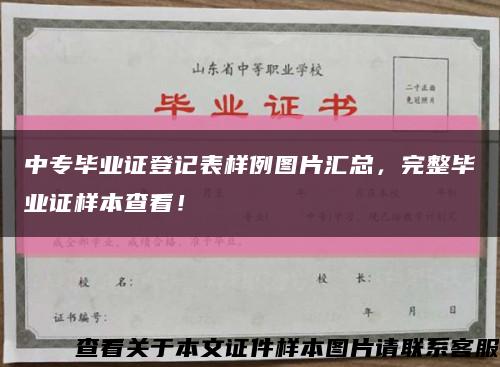 中專畢業證登記表樣例圖片匯總，完整畢業證樣本查看！縮略圖