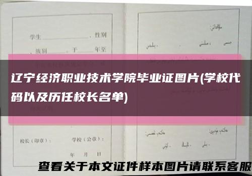 遼寧經濟職業技術學院畢業證圖片(學校代碼以及歷任校長名單)縮略圖