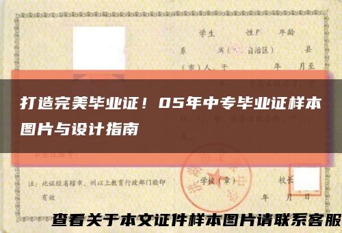打造完美畢業證！05年中專畢業證樣本圖片與設計指南縮略圖