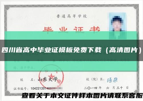 四川省高中畢業證模板免費下載（高清圖片）縮略圖