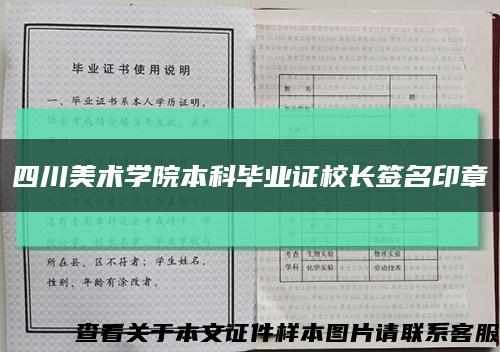 四川美術學院本科畢業證校長簽名印章縮略圖