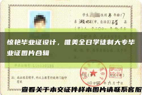 驚艷畢業證設計，唯美全日學徒制大專畢業證圖片合輯縮略圖