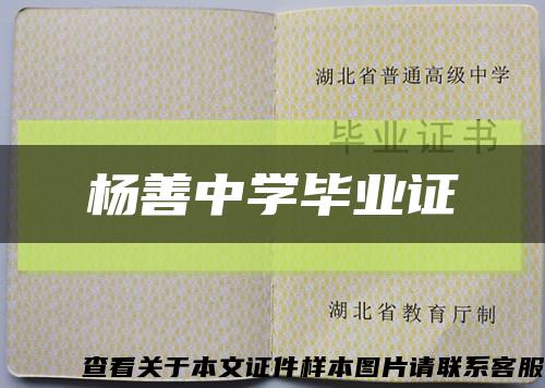 楊善中學畢業證縮略圖