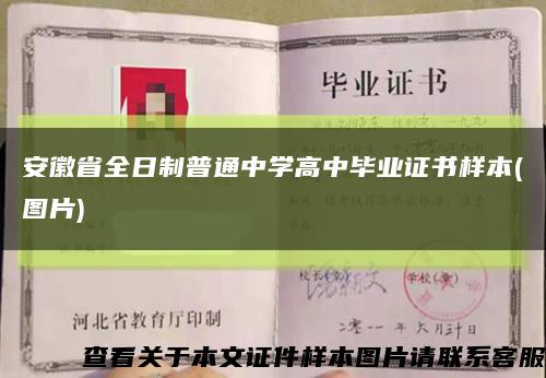 安徽省全日制普通中學高中畢業證書樣本(圖片)縮略圖