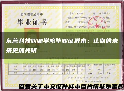 東營科技職業學院畢業證樣本：讓你的未來更加光明縮略圖