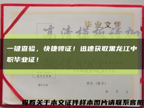 一鍵查驗，快捷領證！迅速獲取黑龍江中職畢業證！縮略圖