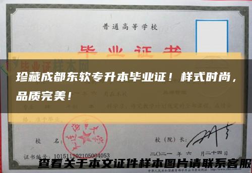 珍藏成都東軟專升本畢業證！樣式時尚，品質完美！縮略圖