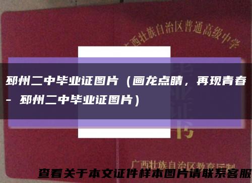 邳州二中畢業證圖片（畫龍點睛，再現青春- 邳州二中畢業證圖片）縮略圖