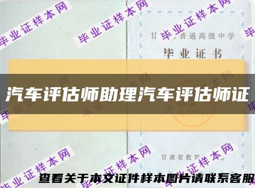 汽車評估師助理汽車評估師證縮略圖
