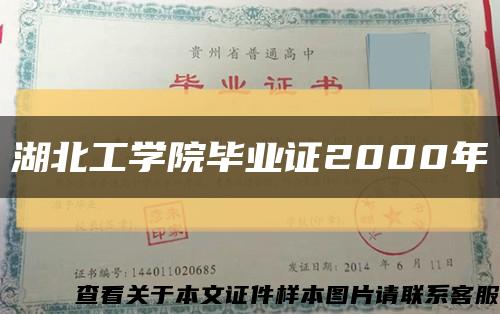 湖北工學院畢業證2000年縮略圖