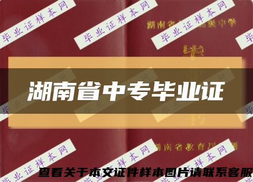 湖南省中專畢業證縮略圖