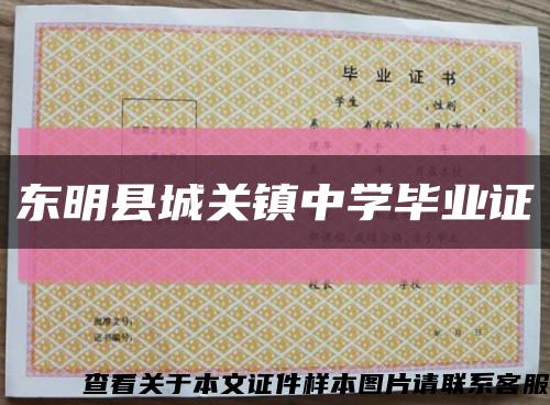 東明縣城關鎮中學畢業證縮略圖