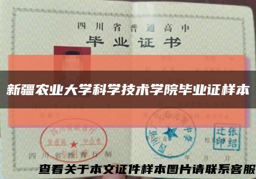新疆農業大學科學技術學院畢業證樣本縮略圖