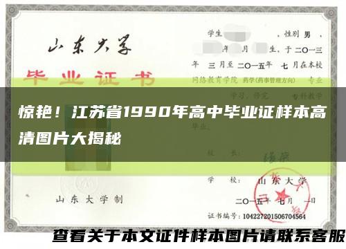 驚艷！江蘇省1990年高中畢業證樣本高清圖片大揭秘縮略圖