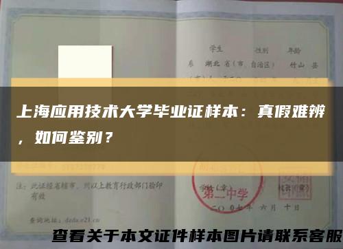 上海應用技術大學畢業證樣本：真假難辨，如何鑒別？縮略圖