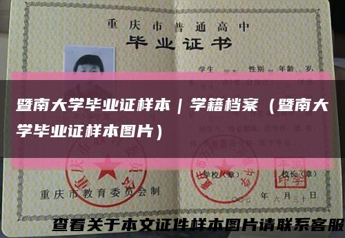 暨南大學畢業證樣本｜學籍檔案（暨南大學畢業證樣本圖片）縮略圖