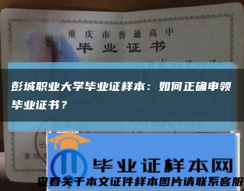 彭城職業大學畢業證樣本：如何正確申領畢業證書？縮略圖