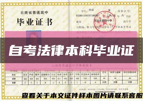 自考法律本科畢業證縮略圖