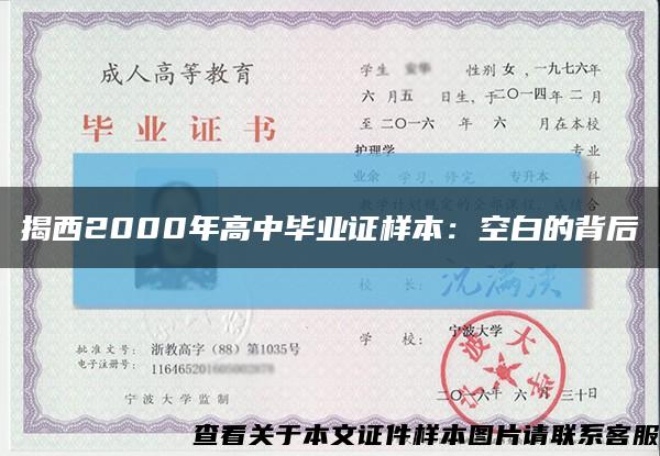 揭西2000年高中畢業證樣本：空白的背后縮略圖