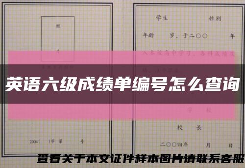 英語六級成績單編號怎么查詢縮略圖