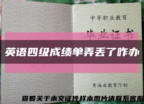 英語四級成績單弄丟了咋辦縮略圖