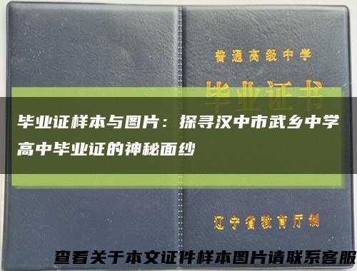 畢業證樣本與圖片：探尋漢中市武鄉中學高中畢業證的神秘面紗縮略圖