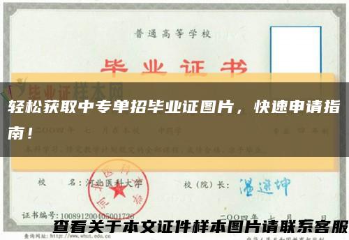 輕松獲取中專單招畢業證圖片，快速申請指南！縮略圖