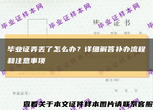 畢業證弄丟了怎么辦？詳細解答補辦流程和注意事項縮略圖