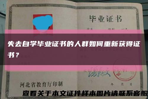 失去自學畢業證書的人群如何重新獲得證書？縮略圖