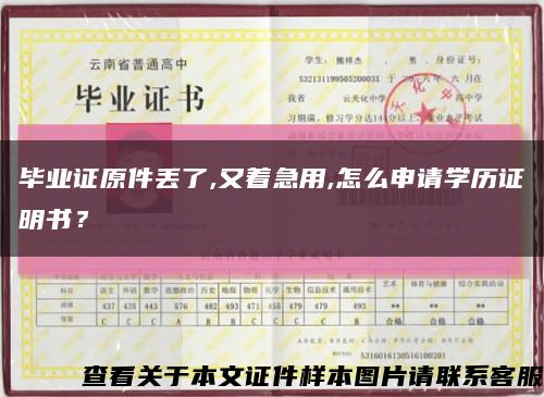 畢業證原件丟了,又著急用,怎么申請學歷證明書？縮略圖