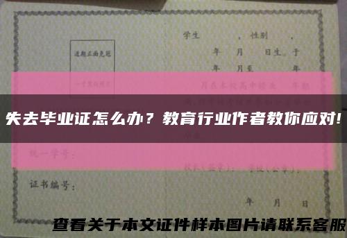 失去畢業證怎么辦？教育行業作者教你應對!縮略圖