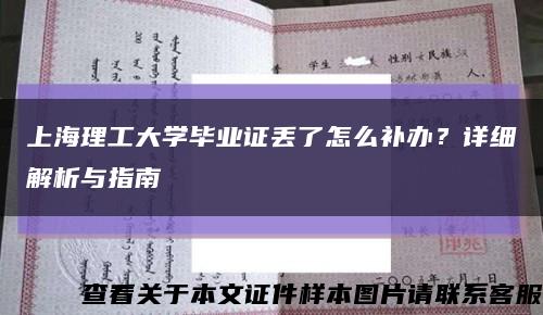 上海理工大學畢業證丟了怎么補辦？詳細解析與指南縮略圖