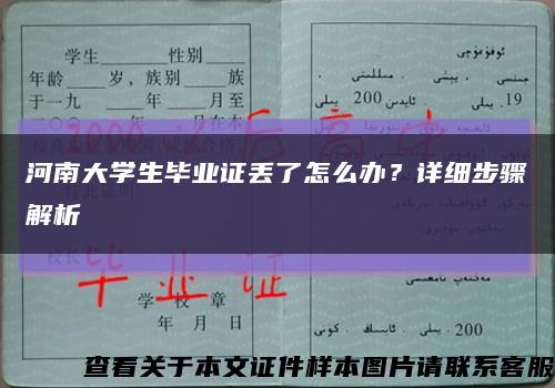 河南大學生畢業證丟了怎么辦？詳細步驟解析縮略圖