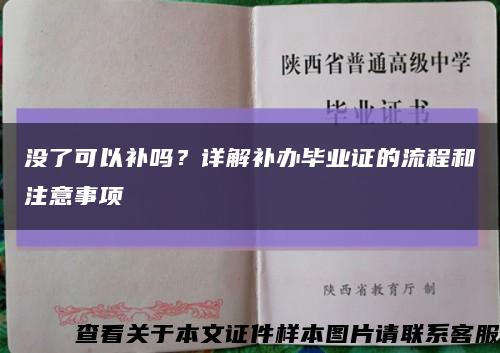 沒了可以補嗎？詳解補辦畢業證的流程和注意事項縮略圖