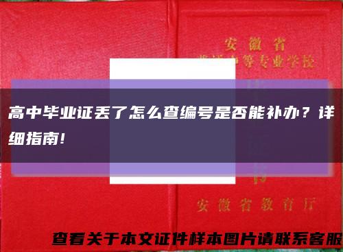 高中畢業證丟了怎么查編號是否能補辦？詳細指南!縮略圖