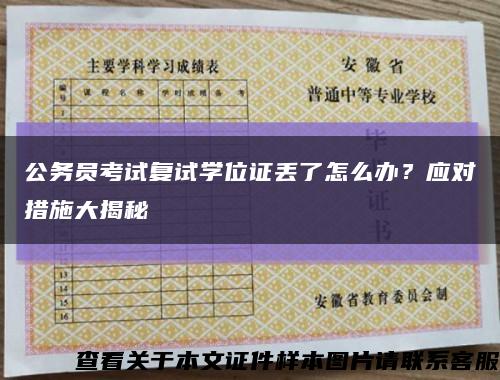 公務員考試復試學位證丟了怎么辦？應對措施大揭秘縮略圖