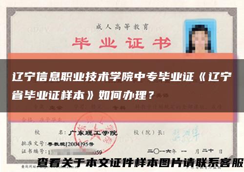 遼寧信息職業技術學院中專畢業證《遼寧省畢業證樣本》如何辦理？縮略圖