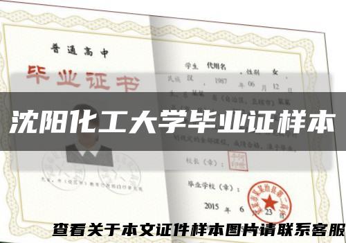 沈陽化工大學畢業證樣本縮略圖