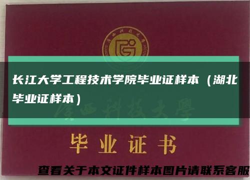 長江大學工程技術學院畢業證樣本（湖北畢業證樣本）縮略圖