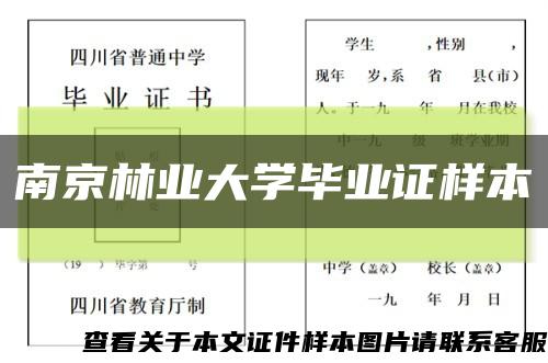 南京林業大學畢業證樣本縮略圖